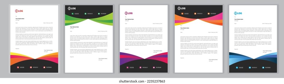 Professionelles Letterhead Template Setzen Sie ein modernes Design-Template für Ihren Briefkopf mit einer kreativen, modernen Briefkopf-Designvorlage für Ihr Projekt. Briefkopf, Briefkopf, Business-Briefkopf-Design.