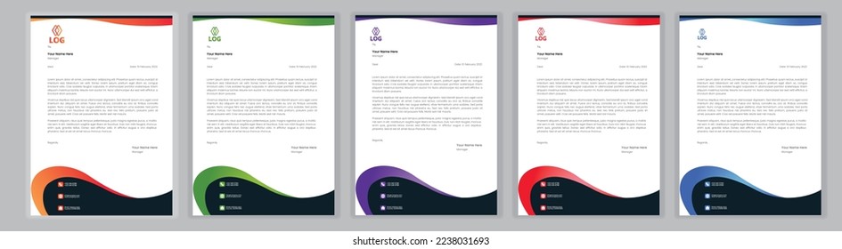 Professional Letterhead Template Set corporate modern letterhead design template with creative modern letter head design template for your project. letterhead, letter head, Business letterhead design.