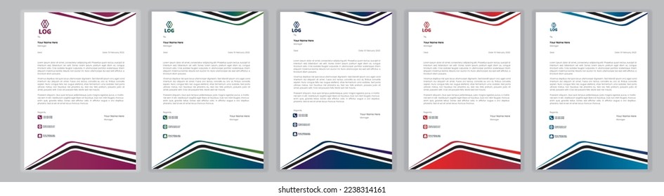 Professional Letterhead Template Set corporate modern letterhead design template with creative modern letter head design template for your project. letterhead, letter head, Business letterhead design.