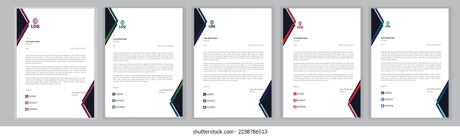 Professional Letterhead Template Set corporate modern letterhead design template with creative modern letter head design template for your project. letterhead, letter head, Business letterhead design.