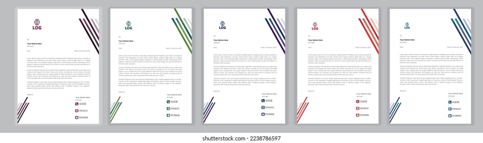 Professional Letterhead Template Set corporate modern letterhead design template with creative modern letter head design template for your project. letterhead, letter head, Business letterhead design.