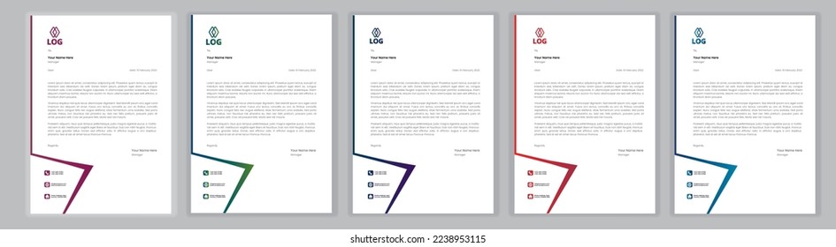 Professional Letterhead Template Set corporate modern letterhead design template with creative modern letter head design template for your project. letterhead, letter head, Business letterhead design.