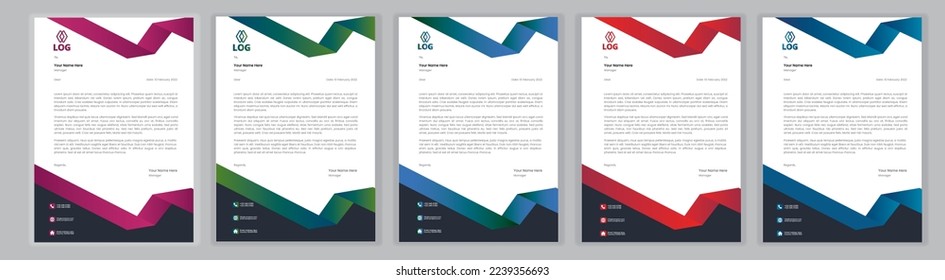 Professional Letterhead Template Set corporate modern letterhead design template with creative modern letter head design template for your project. letterhead, letter head, Business letterhead design.