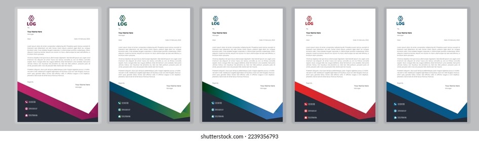 Professional Letterhead Template Set corporate modern letterhead design template with creative modern letter head design template for your project. letterhead, letter head, Business letterhead design.