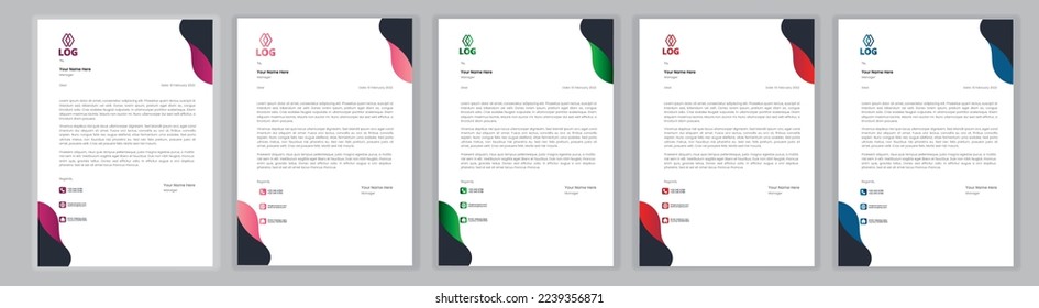 Plantilla de membrete profesional Set plantilla de diseño de membrete moderno corporativo con plantilla de diseño de cabecera de letra moderna y creativa para su proyecto. membrete, cabecera de carta, diseño de membrete de negocios.