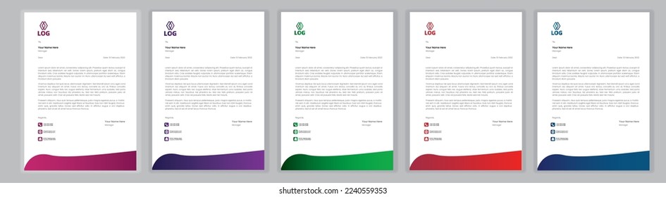 Professional Letterhead Template Set corporate modern letterhead design template with creative modern letter head design template for your project. letterhead, letter head, Business letterhead design.