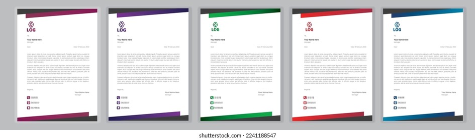 Professional Letterhead Template Set corporate modern letterhead design template with creative modern letter head design template for your project. letterhead, letter head, Business letterhead design.
