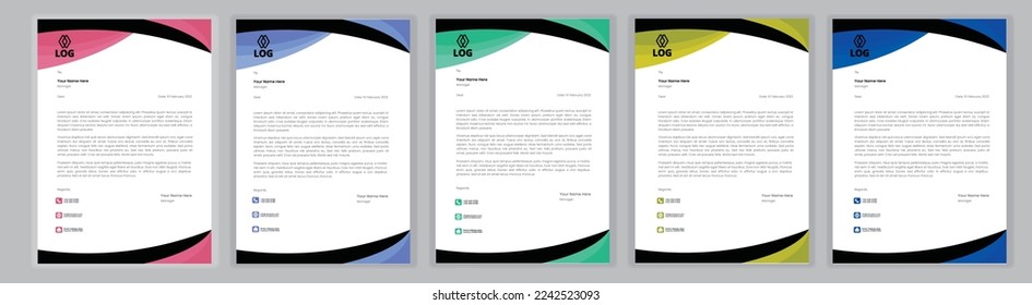 Professional Letterhead Template Set corporate modern letterhead design template with creative modern letter head design template for your project. letterhead, letter head, Business letterhead design.