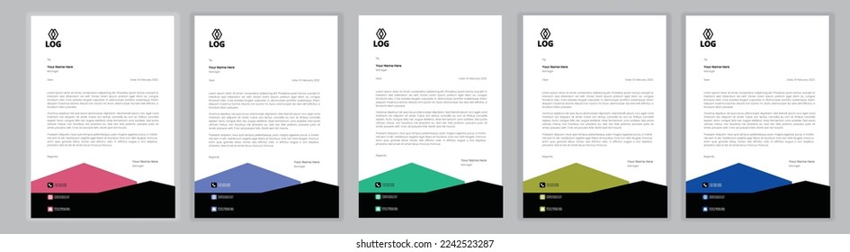 Professional Letterhead Template Set corporate modern letterhead design template with creative modern letter head design template for your project. letterhead, letter head, Business letterhead design.