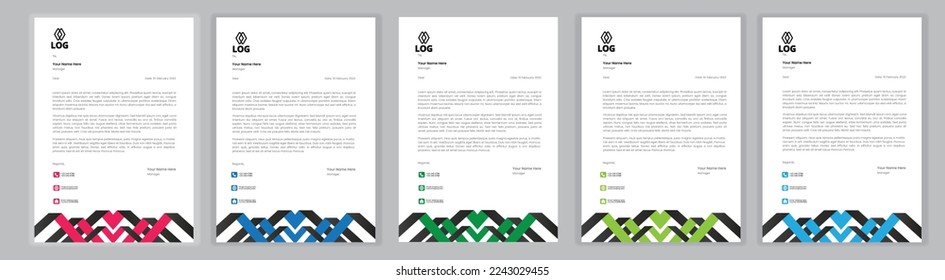 Professional Letterhead Template Set corporate modern letterhead design template with creative modern letter head design template for your project. letterhead, letter head, Business letterhead design.