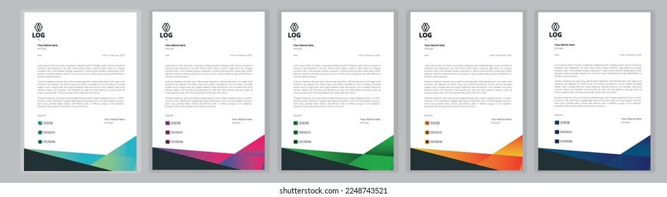 Professional Letterhead Template Set corporate modern letterhead design template with creative modern letter head design template for your project. letterhead, letter head, Business letterhead design.