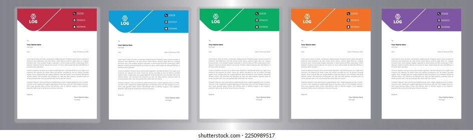 Professional Letterhead Template Set corporate modern letterhead design template with creative modern letter head design template for your project. letterhead, letter head, Business letterhead design.