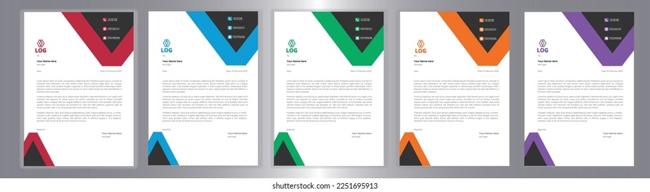 Professional Letterhead Template Set corporate modern letterhead design template with creative modern letter head design template for your project. letterhead, letter head, Business letterhead design.