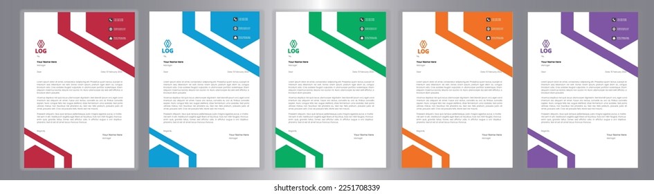 Professional Letterhead Template Set corporate modern letterhead design template with creative modern letter head design template for your project. letterhead, letter head, Business letterhead design.