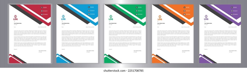 Professional Letterhead Template Set corporate modern letterhead design template with creative modern letter head design template for your project. letterhead, letter head, Business letterhead design.