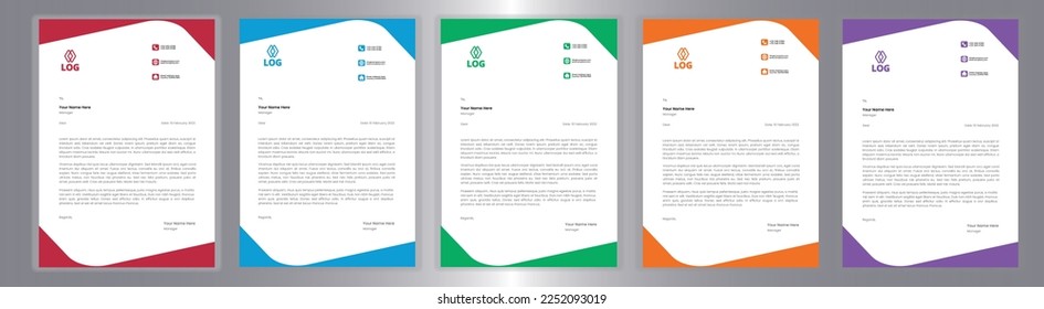 Plantilla de membrete profesional Set plantilla de diseño de membrete moderno corporativo con plantilla de diseño de cabecera de letra moderna y creativa para su proyecto. membrete, cabecera de carta, diseño de membrete de negocios.