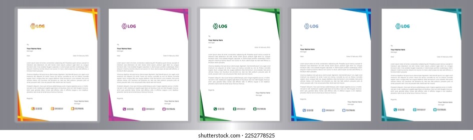 Professional Letterhead Template Set corporate modern letterhead design template with creative modern letter head design template for your project. letterhead, letter head, Business letterhead design.