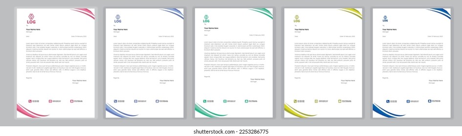 Professional Letterhead Template Set corporate modern letterhead design template with creative modern letter head design template for your project. letterhead, letter head, Business letterhead design.