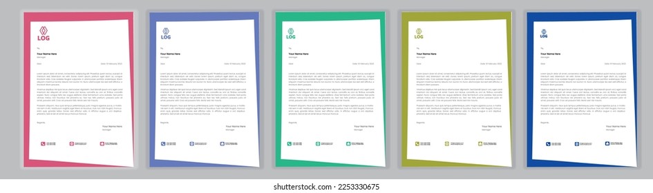 Plantilla de membrete profesional Set plantilla de diseño de membrete moderno corporativo con plantilla de diseño de cabecera de letra moderna y creativa para su proyecto. membrete, cabecera de carta, diseño de membrete de negocios.