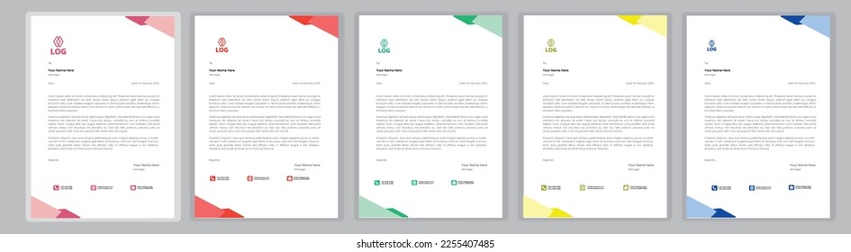Professional Letterhead Template Set corporate modern letterhead design template with creative modern letter head design template for your project. letterhead, letter head, Business letterhead design.