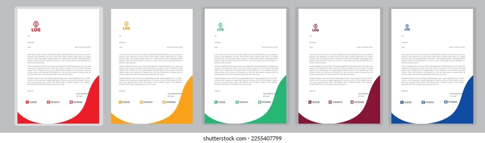 Professional Letterhead Template Set corporate modern letterhead design template with creative modern letter head design template for your project. letterhead, letter head, Business letterhead design.