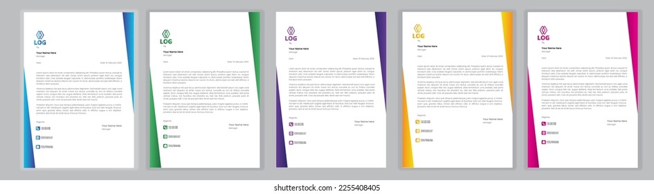 Professional Letterhead Template Set corporate modern letterhead design template with creative modern letter head design template for your project. letterhead, letter head, Business letterhead design.
