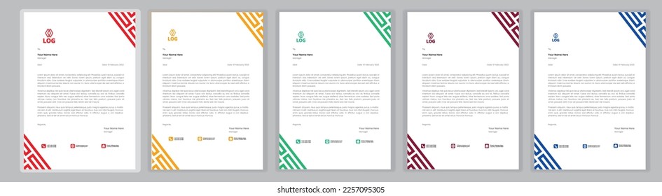 Professional Letterhead Template Set corporate modern letterhead design template with creative modern letter head design template for your project. letterhead, letter head, Business letterhead design.