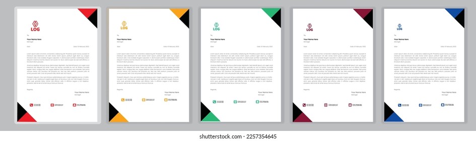 Professional Letterhead Template Set corporate modern letterhead design template with creative modern letter head design template for your project. letterhead, letter head, Business letterhead design.