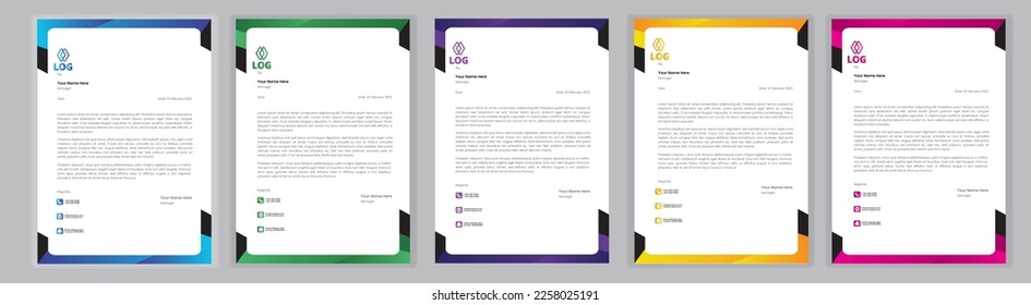 Professional Letterhead Template Set corporate modern letterhead design template with creative modern letter head design template for your project. letterhead, letter head, Business letterhead design.