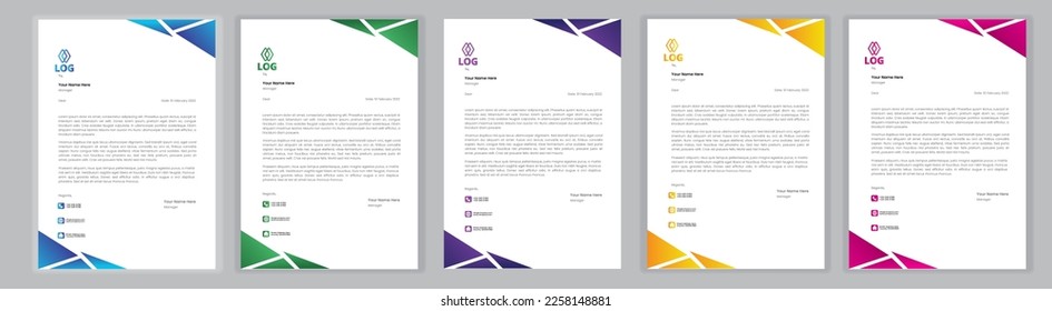 Professional Letterhead Template Set corporate modern letterhead design template with creative modern letter head design template for your project. letterhead, letter head, Business letterhead design.