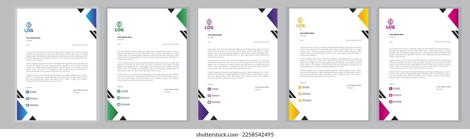 Professional Letterhead Template Set corporate modern letterhead design template with creative modern letter head design template for your project. letterhead, letter head, Business letterhead design.