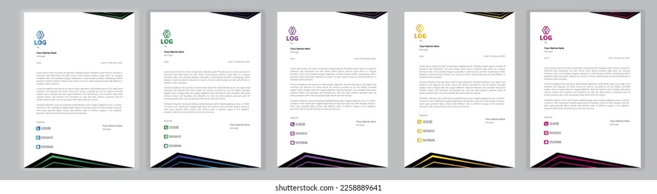 Plantilla de membrete profesional Set plantilla de diseño de membrete moderno corporativo con plantilla de diseño de cabecera de letra moderna y creativa para su proyecto. membrete, cabecera de carta, diseño de membrete de negocios.