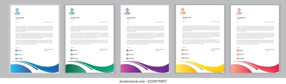 Professional Letterhead Template Set corporate modern letterhead design template with creative modern letter head design template for your project. letterhead, letter head, Business letterhead design.