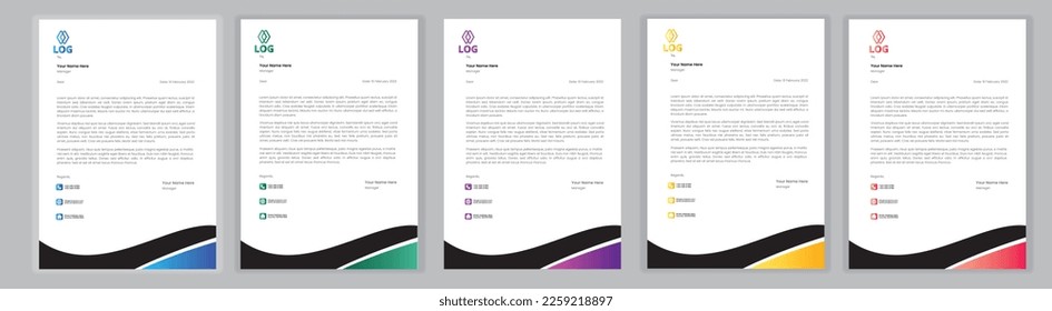 Professional Letterhead Template Set corporate modern letterhead design template with creative modern letter head design template for your project. letterhead, letter head, Business letterhead design.