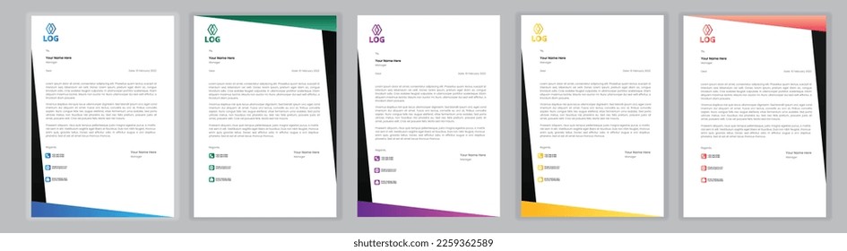 Professional Letterhead Template Set corporate modern letterhead design template with creative modern letter head design template for your project. letterhead, letter head, Business letterhead design.
