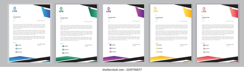 Professional Letterhead Template Set corporate modern letterhead design template with creative modern letter head design template for your project. letterhead, letter head, Business letterhead design.