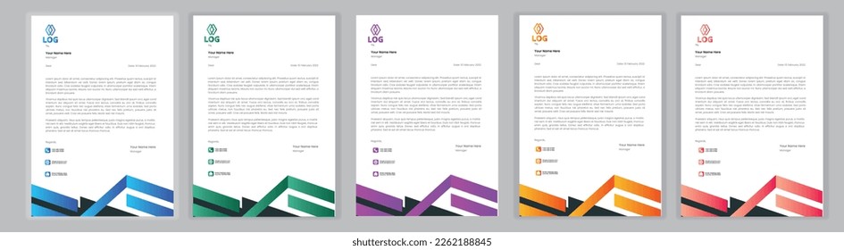 Professional Letterhead Template Set corporate modern letterhead design template with creative modern letter head design template for your project. letterhead, letter head, Business letterhead design.