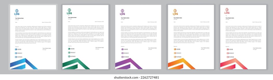 Professional Letterhead Template Set corporate modern letterhead design template with creative modern letter head design template for your project. letterhead, letter head, Business letterhead design.