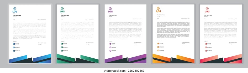 Professional Letterhead Template Set corporate modern letterhead design template with creative modern letter head design template for your project. letterhead, letter head, Business letterhead design.