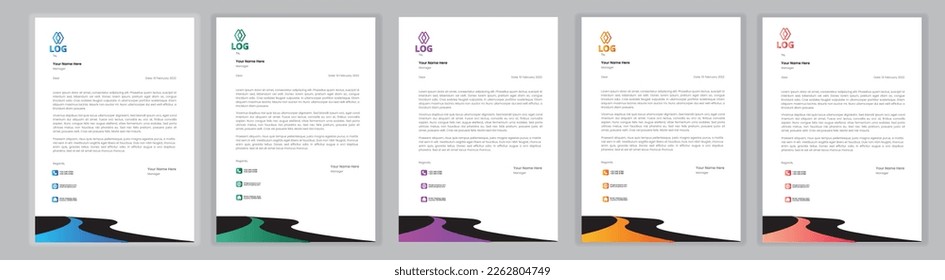 Professional Letterhead Template Set corporate modern letterhead design template with creative modern letter head design template for your project. letterhead, letter head, Business letterhead design.