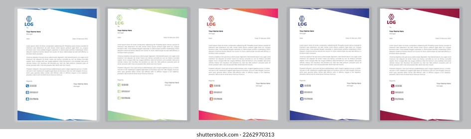 Professional Letterhead Template Set corporate modern letterhead design template with creative modern letter head design template for your project. letterhead, letter head, Business letterhead design.