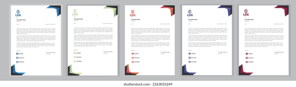 Professional Letterhead Template Set corporate modern letterhead design template with creative modern letter head design template for your project. letterhead, letter head, Business letterhead design.