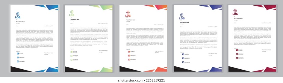 Professional Letterhead Template Set corporate modern letterhead design template with creative modern letter head design template for your project. letterhead, letter head, Business letterhead design.