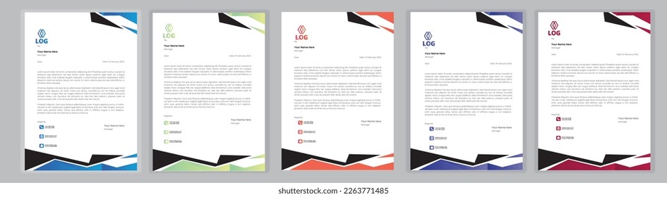 Professional Letterhead Template Set corporate modern letterhead design template with creative modern letter head design template for your project. letterhead, letter head, Business letterhead design.