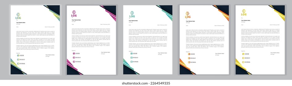 Professional Letterhead Template Set corporate modern letterhead design template with creative modern letter head design template for your project. letterhead, letter head, Business letterhead design.