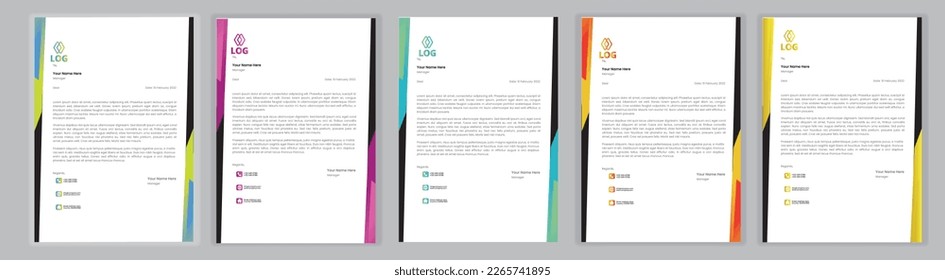 Plantilla de membrete profesional Set plantilla de diseño de membrete moderno corporativo con plantilla de diseño de cabecera de letra moderna y creativa para su proyecto. membrete, cabecera de carta, diseño de membrete de negocios.