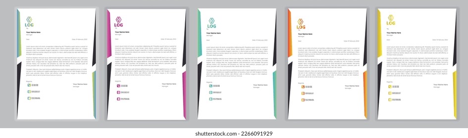 Professional Letterhead Template Set corporate modern letterhead design template with creative modern letter head design template for your project. letterhead, letter head, Business letterhead design.