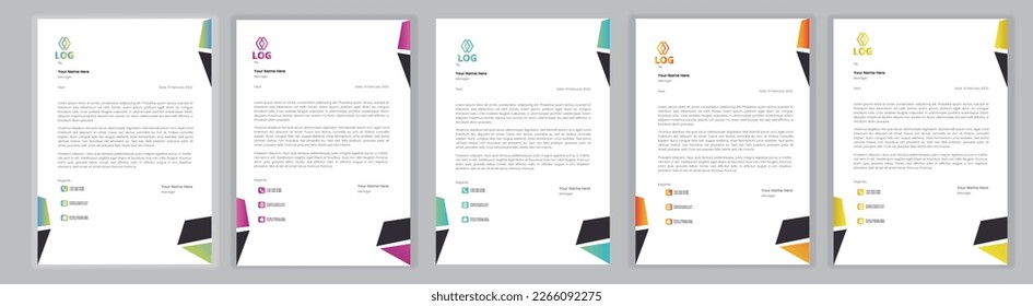 Professional Letterhead Template Set corporate modern letterhead design template with creative modern letter head design template for your project. letterhead, letter head, Business letterhead design.