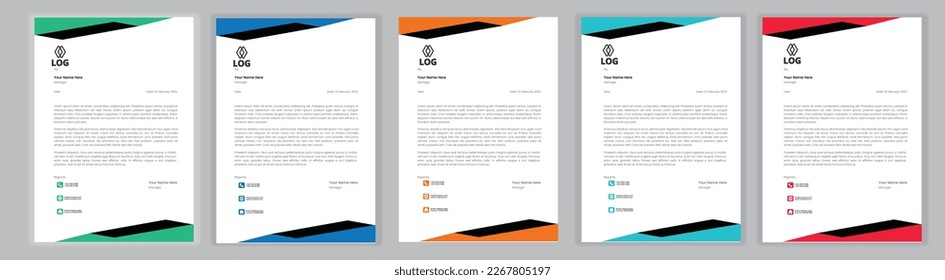 Professional Letterhead Template Set corporate modern letterhead design template with creative modern letter head design template for your project. letterhead, letter head, Business letterhead design.