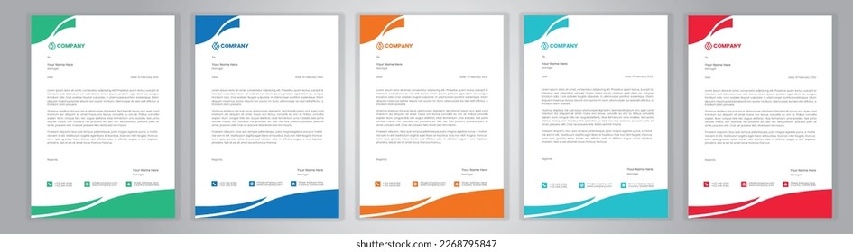 Plantilla de membrete profesional Set plantilla de diseño de membrete moderno corporativo con plantilla de diseño de cabecera de letra moderna y creativa para su proyecto. membrete, cabecera de carta, diseño de membrete de negocios.